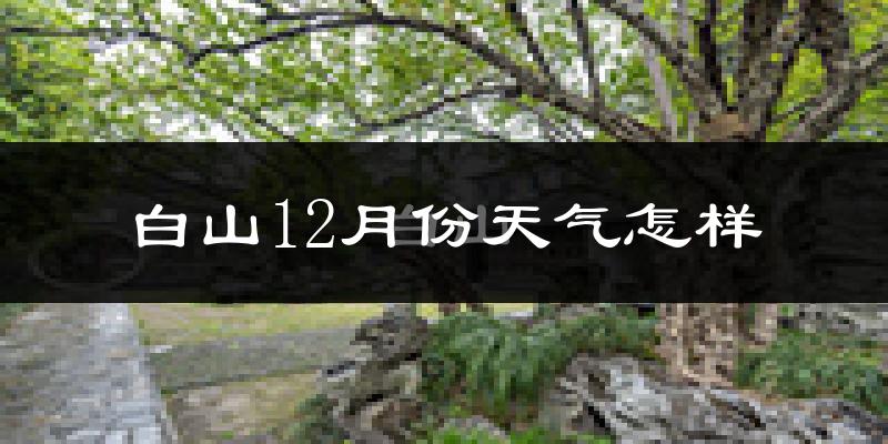 白山12月份天气怎样?白山十二月冷不冷?