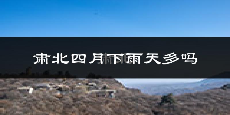 肃北四月下雨天多吗?肃北4月份降雨量多少?