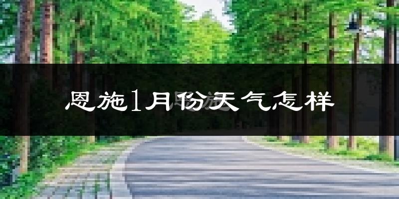 恩施市1月份天气如何?很冷吗?